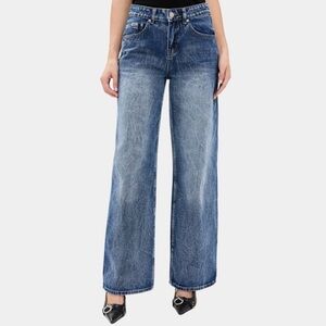 The Ragged Priest - Wide-Leg Dystopia Release Mid-Rise Jeans Size 29 Indigo